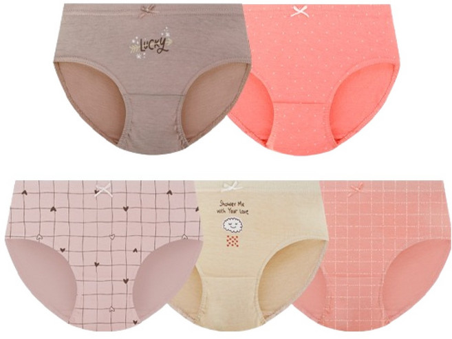 엠알키즈 여아용 럭키 삼각 팬티 5종세트