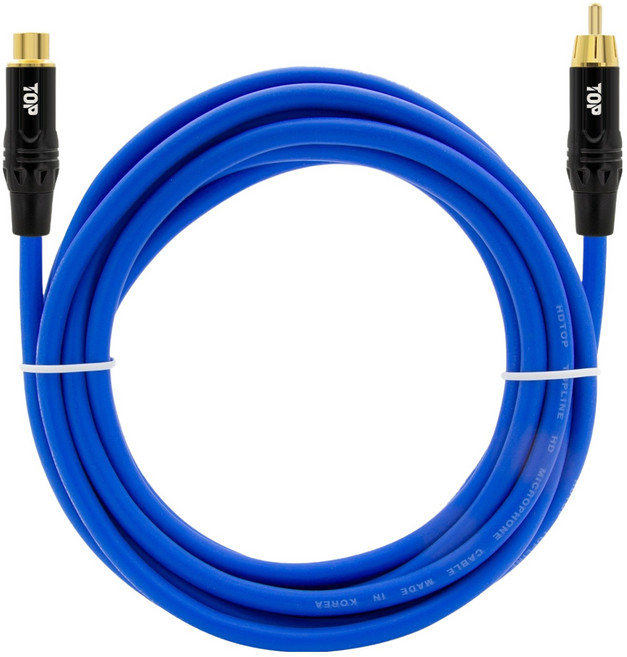 HDtop RCA 母對公連接線 藍色 HT-TP1586, 1個, 0.5m