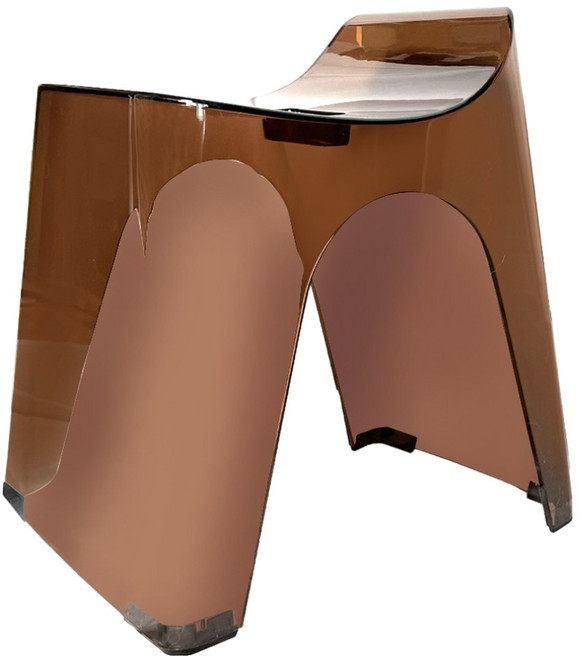 휴바스 투명 목욕용 바스스툴, 클리어 브라운