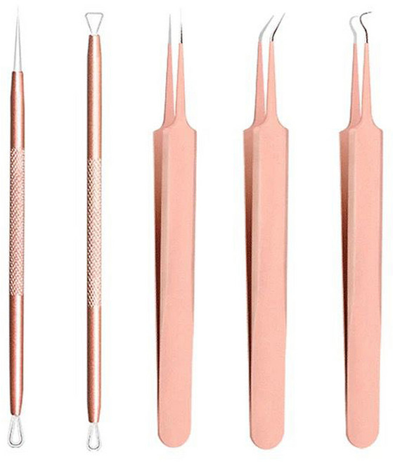 黑頭粉刺護理5件組, 金色, 1組