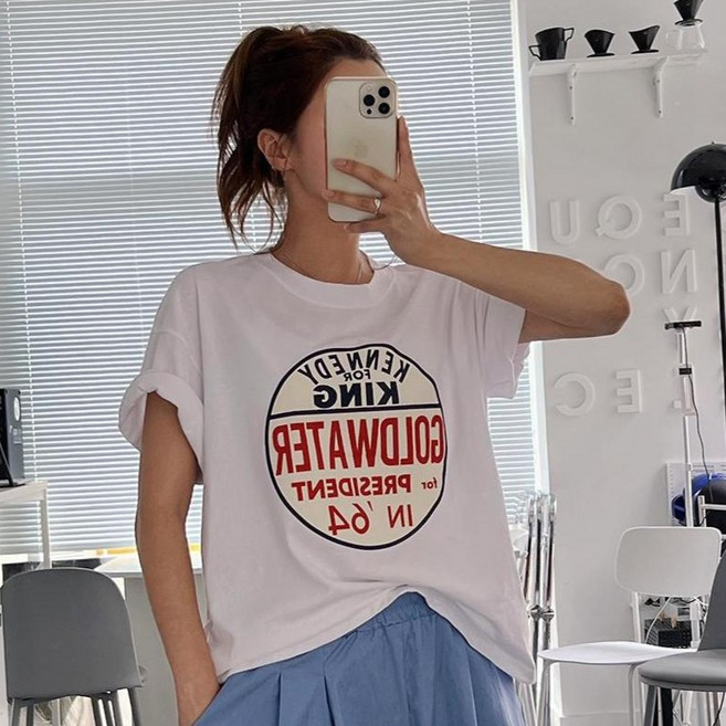 난닝구 여성용 토버프 나염반팔티