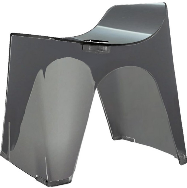 휴바스 투명 목욕용 바스스툴, 클리어 블랙