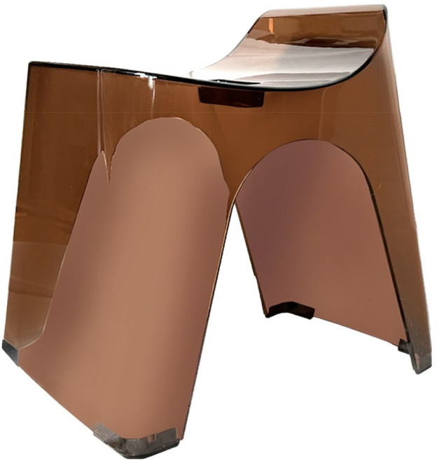 휴바스 투명 목욕용 바스스툴, 클리어 브라운