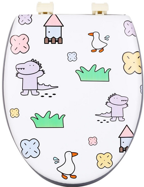 UH홈데코 화장실 소프트 변기커버, 아기공룡, 1개