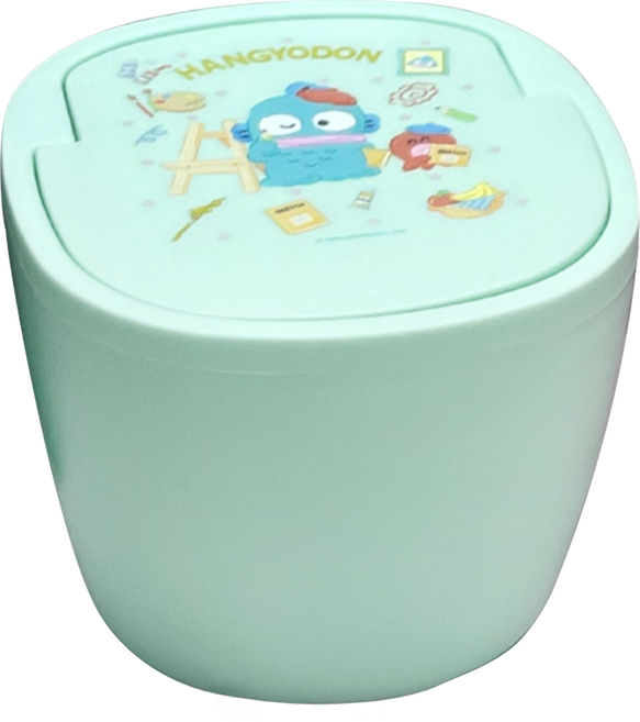 Sanrio 三麗鷗 按壓式垃圾桶, 人魚漢頓 彩繪時光 綠色