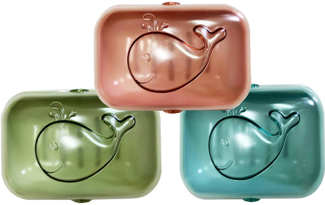 甲克虫 水鯨魚皂盒 顏色隨機 浴室收納, 3個