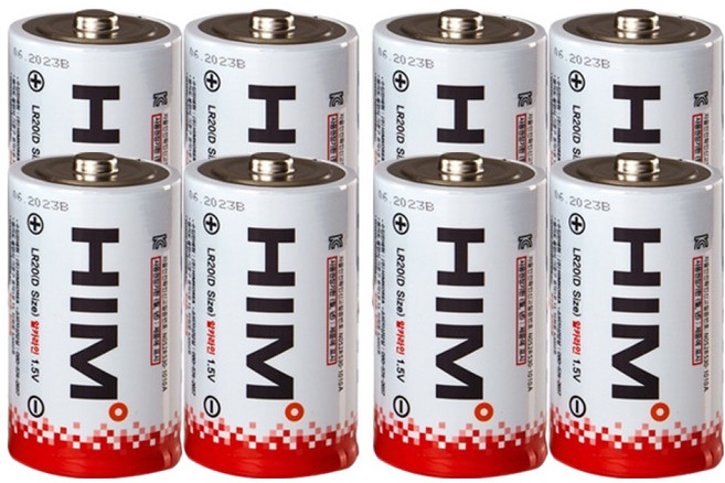 힘 알카라인 건전지 D형 LR20, 8개입, 1개