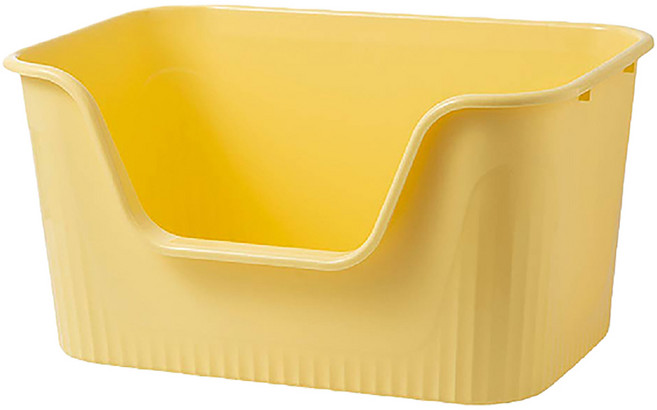 lelecat 一體開放式貓砂盆, 1個, 黃色