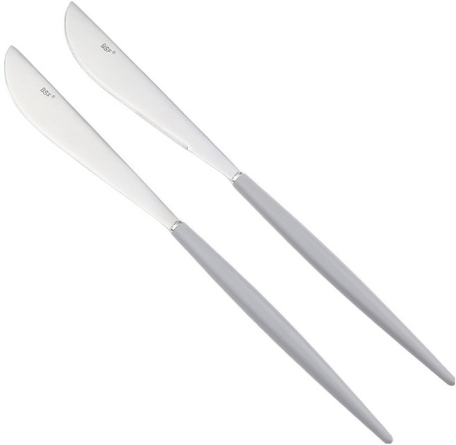 보겐 알르망드 샤틴 커트러리 디너 나이프, 그레이, 2개