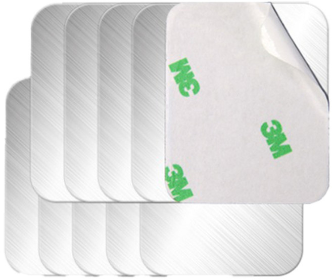 플라이토 차량용 휴대폰 사각 자석 거치대 철판 실버 40 x 50 mm, 10개