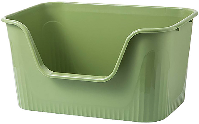 一體開放式貓砂盆, 1個, 綠色