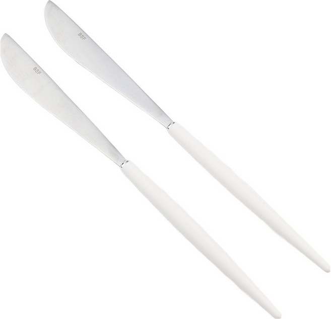 보겐 알르망드 샤틴 커트러리 디너 나이프, 화이트, 2개