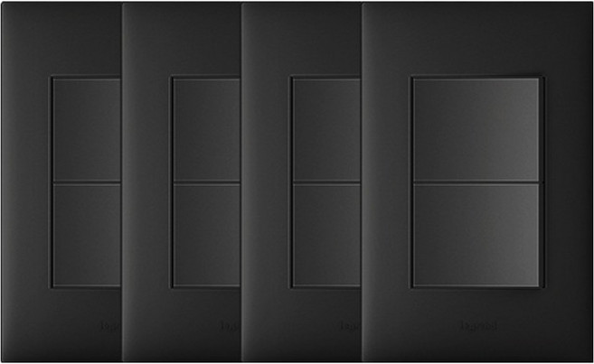 Legrand 羅格朗 Apela Simple 2孔開關 黑色, 4個