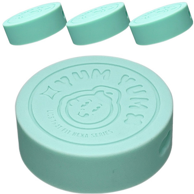 미르코리아 실리콘 헥사 얌얌 유리병 뚜껑 58mm, 블루, 4개