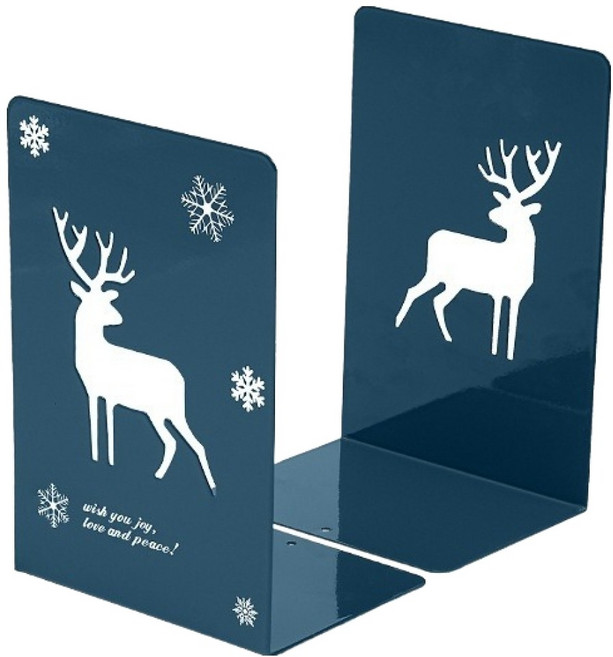 미소로운 묵직한 L자형 북엔드 펀칭 2p, 네이비