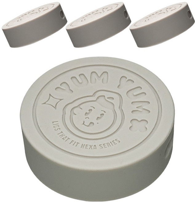 미르코리아 실리콘 헥사 얌얌 유리병 뚜껑 58mm, 그레이, 4개