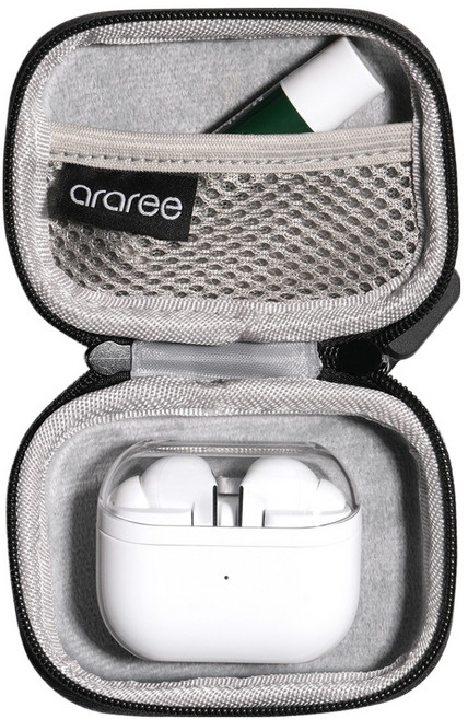 아라리 무선 이어폰 캐링 하드 케이스, 블랙, 1개