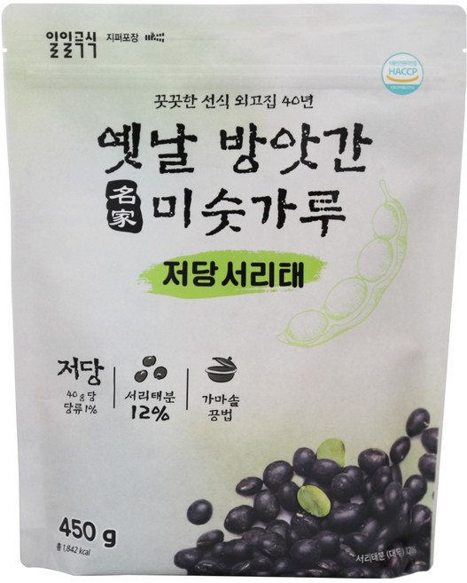 태광선식 옛날 방앗간 미숫가루 저당 서리태, 450g, 1개