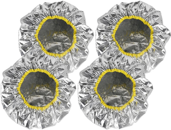 난리시스터즈 알루미늄 호일 셀프 염색 8수 헤어캡, 4개, 옐로우
