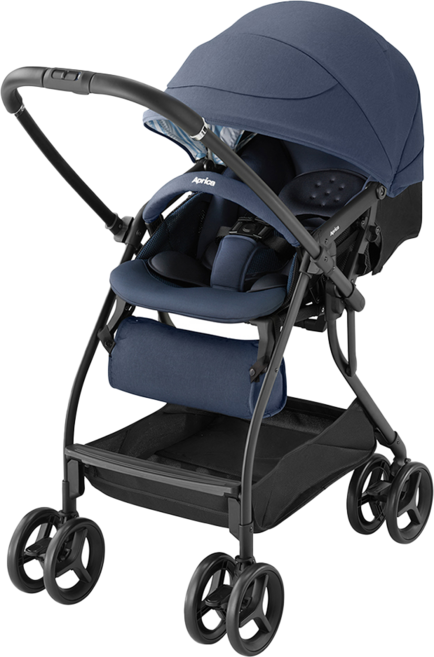 Aprica 愛普力卡 雙向自動四輪推車 RunRun 2129309, 深海藍 NV