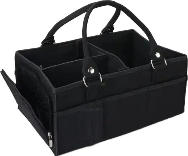 로시테라 다용도 기저귀 정리함, 블랙 사이드포켓 지퍼