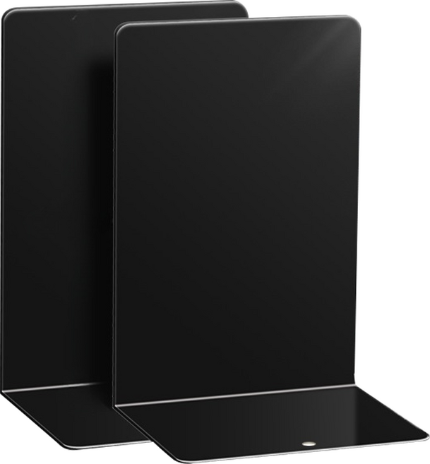 미소로운 묵직한 L자형 북엔드 2p, 블랙