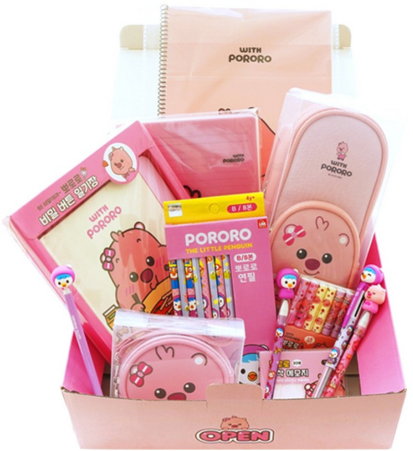 포포팬시 실속만점 뽀로로 럭키 선물박스 학용품 세트, 1세트, 루피