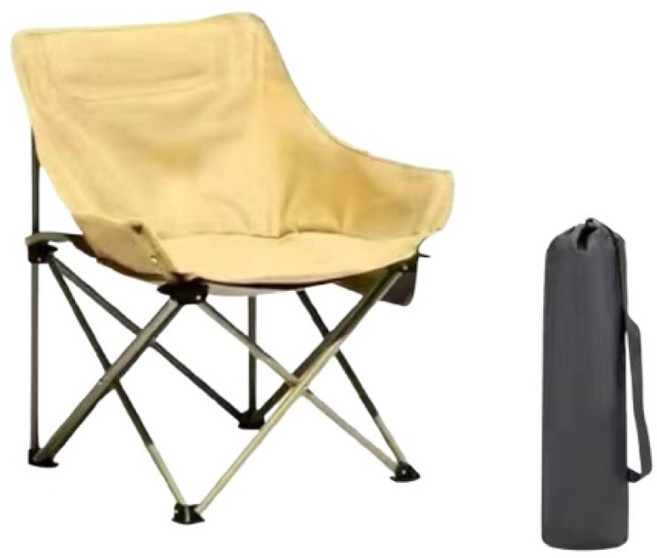 틴코 가벼운 야외용 캠핑 접이식 의자, 크림옐로우, 1개