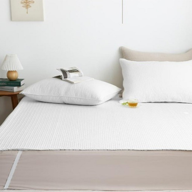 아망떼 타임리스 60수 아사 순면 피그먼트 침대패드, 화이트