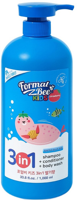 포멀비키즈 3in1 클렌저 딸기향, 1L, 1개