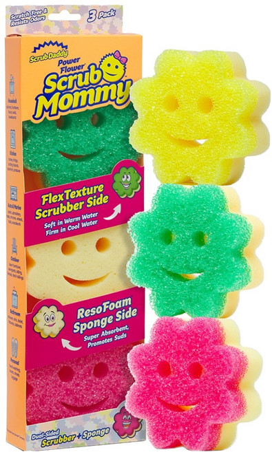 스크럽대디 마미 플라워 쉐입 3종 세트, 1세트