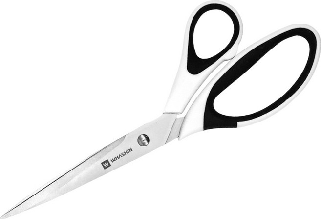 화신 717 티타늄 가위, 화이트 + 블랙 + 실버, 1개