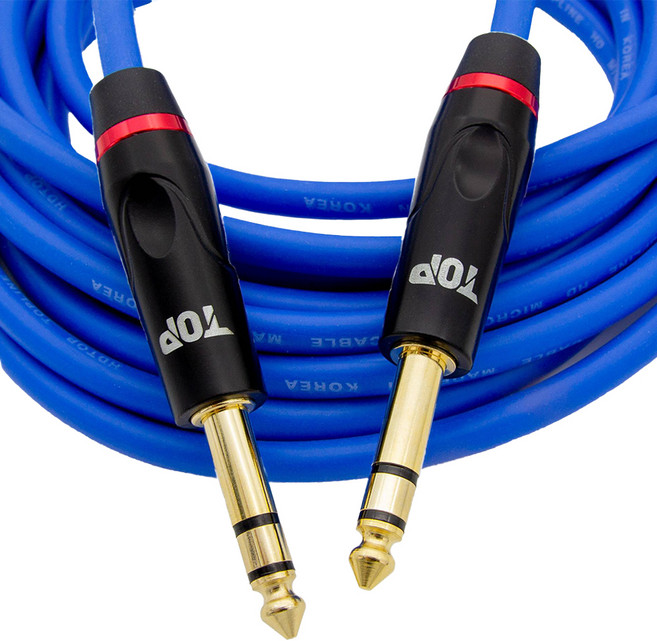 에이치디탑 5.5 스테레오 TRS 케이블 0.5m, 블루, 1개, HT-TP1326