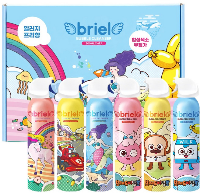 디보트브리엘 유아용 버블클렌저 누들형 3종 + 브레드이발소 3종 세트, 1세트
