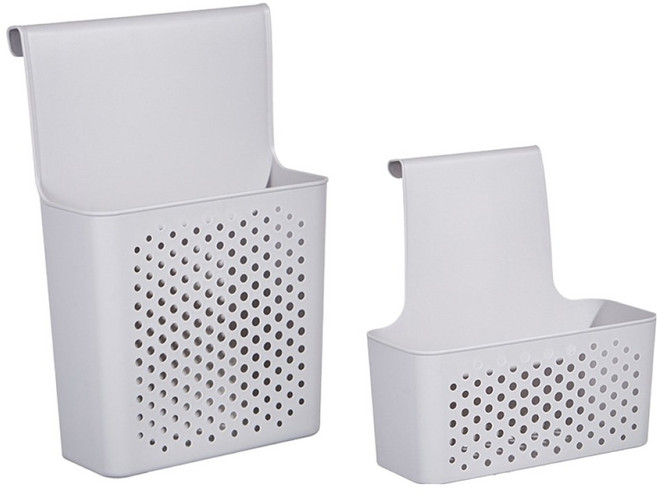 메오 홈 주방 다용도 캐비닛 도어걸이 바구니 2종 세트, 그레이, 1세트