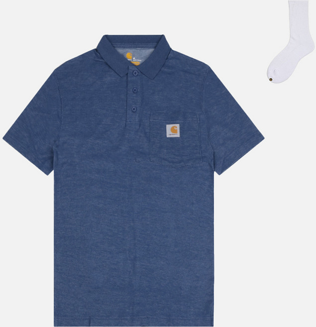 칼하트 남성용 폴로 카라 티셔츠 + 웰던 양말 세트 K570-413