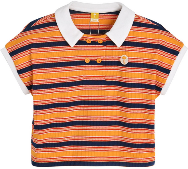 moimoln 幼童立體格紋先染短袖T恤 M242TSB08P