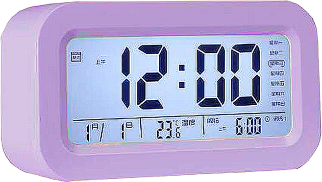 Reddot 紅點生活 全功能USB星期室溫報時鬧鐘, 香芋紫