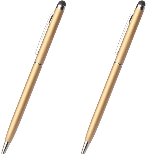 올이즈유 볼펜겸용 스마트폰 터치펜, 골드, 2개