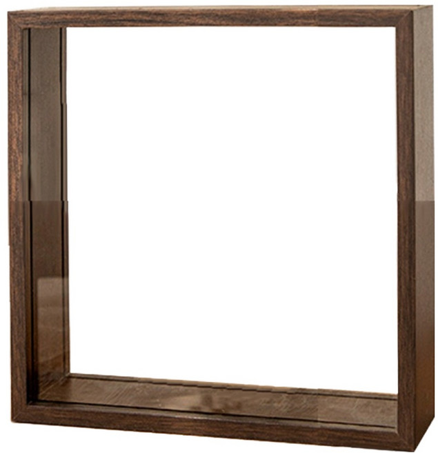 픽앤홈 드라이플라워 액자 투명 정사각, 1개, 진브라운