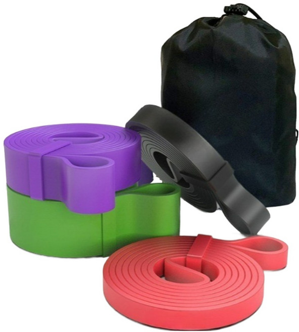 포기하지마 턱걸이밴드 4종 세트, 혼합색상, 1세트