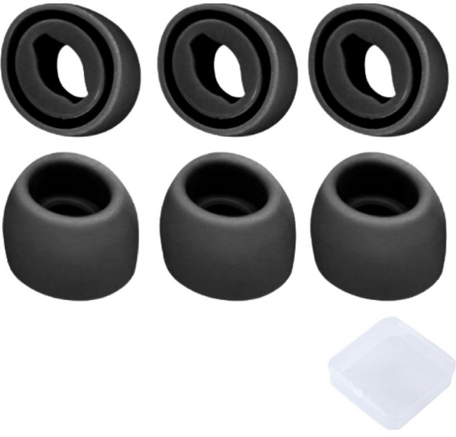 스타리움 갤럭시 버즈 프로 호환 실리콘 이어캡 3종 세트, 블랙, 1세트