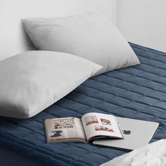 frante Soft Mood系列 抗菌固定帶薄床墊, 海軍藍