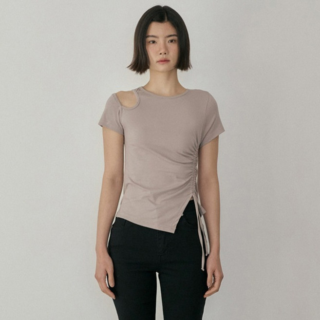 리올그 여성용 어썸피 세미숄더 스트링 티셔츠