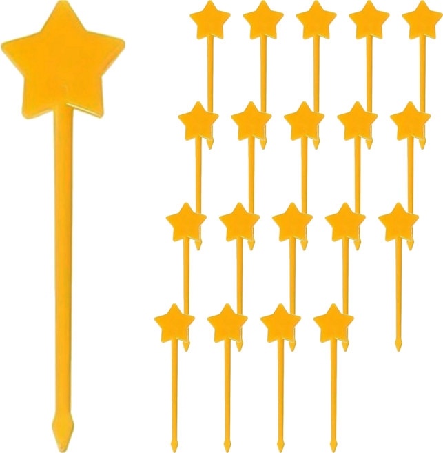 小巧彩色星星形狀裝飾牙籤插籤 MA032-MP301 顏色隨機, 1組, 20支