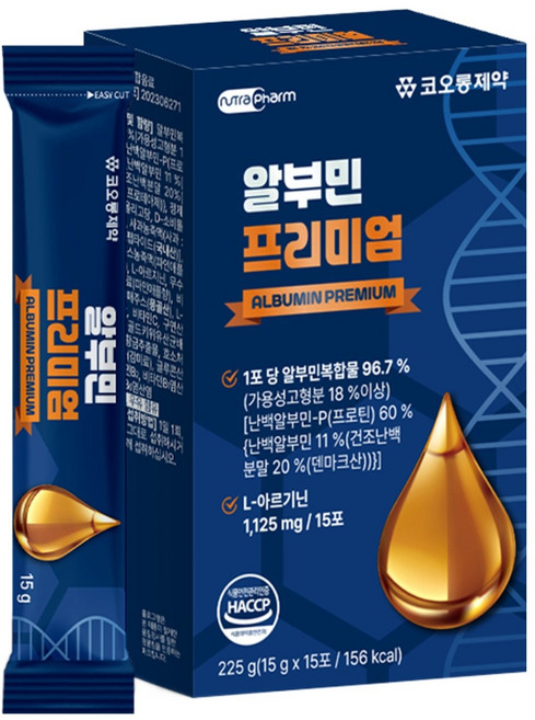 코오롱제약 알부민 프리미엄 15p, 225g, 1개