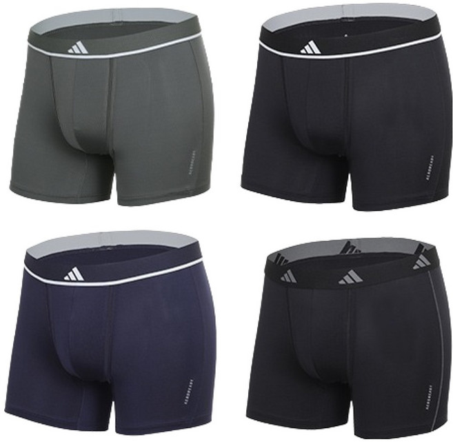 아디다스 남성용 뉴 에어라인 메쉬 드로즈 팬티 4종 세트