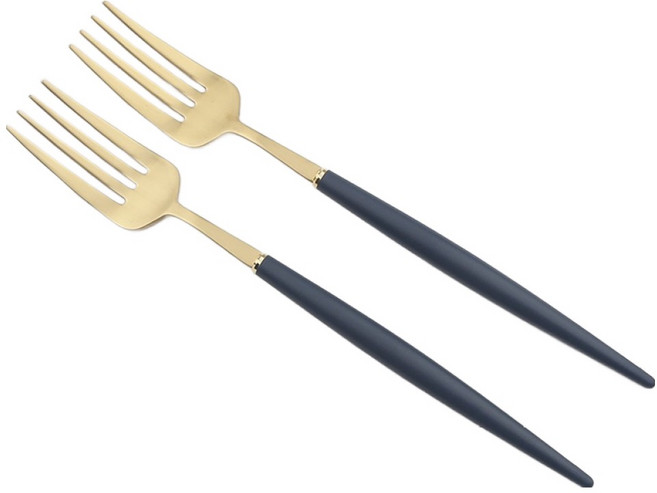 보겐 알르망드 골드 커트러리 디너포크, 블루, 2개