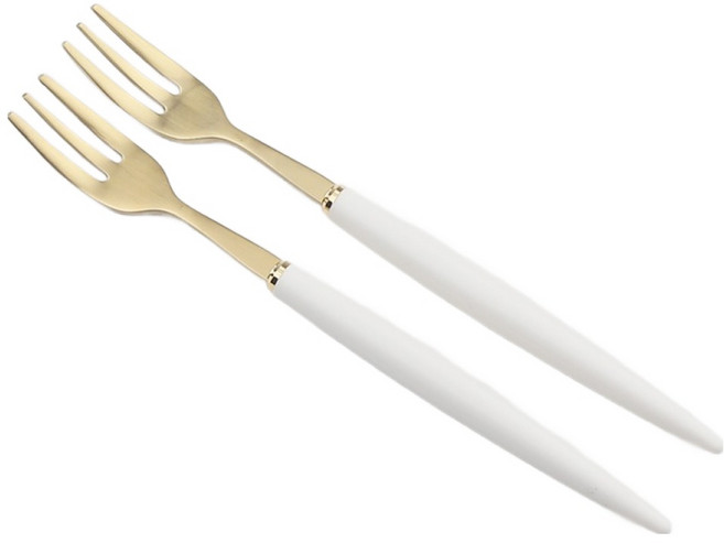 보겐 알르망드 골드 커트러리 티포크, 화이트, 2개