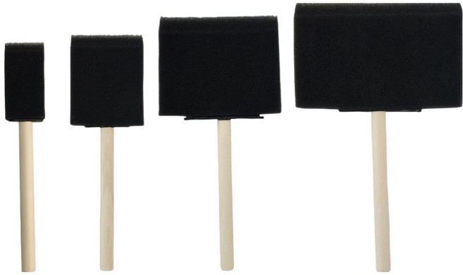 플로우코드 스펀지 페인트 물감 브러쉬 4종 세트, 1세트